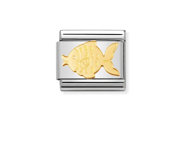 Pesce composable acciaio e oro