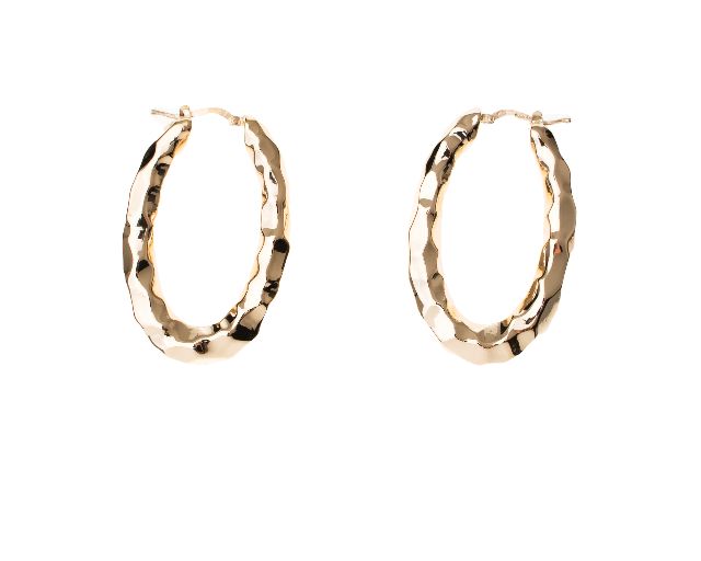 Oval earrings silver glossy