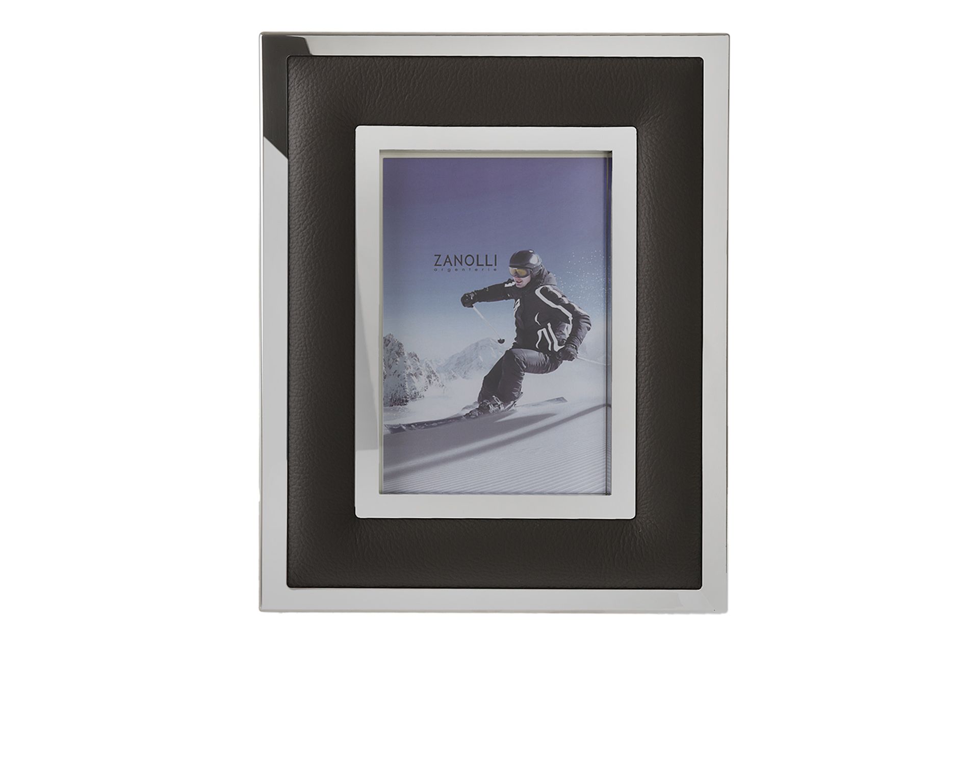 Picture Frame Steel And Dark Grey Leather Selezione Zanolli