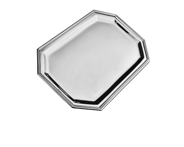 Letter tray silver octagonal