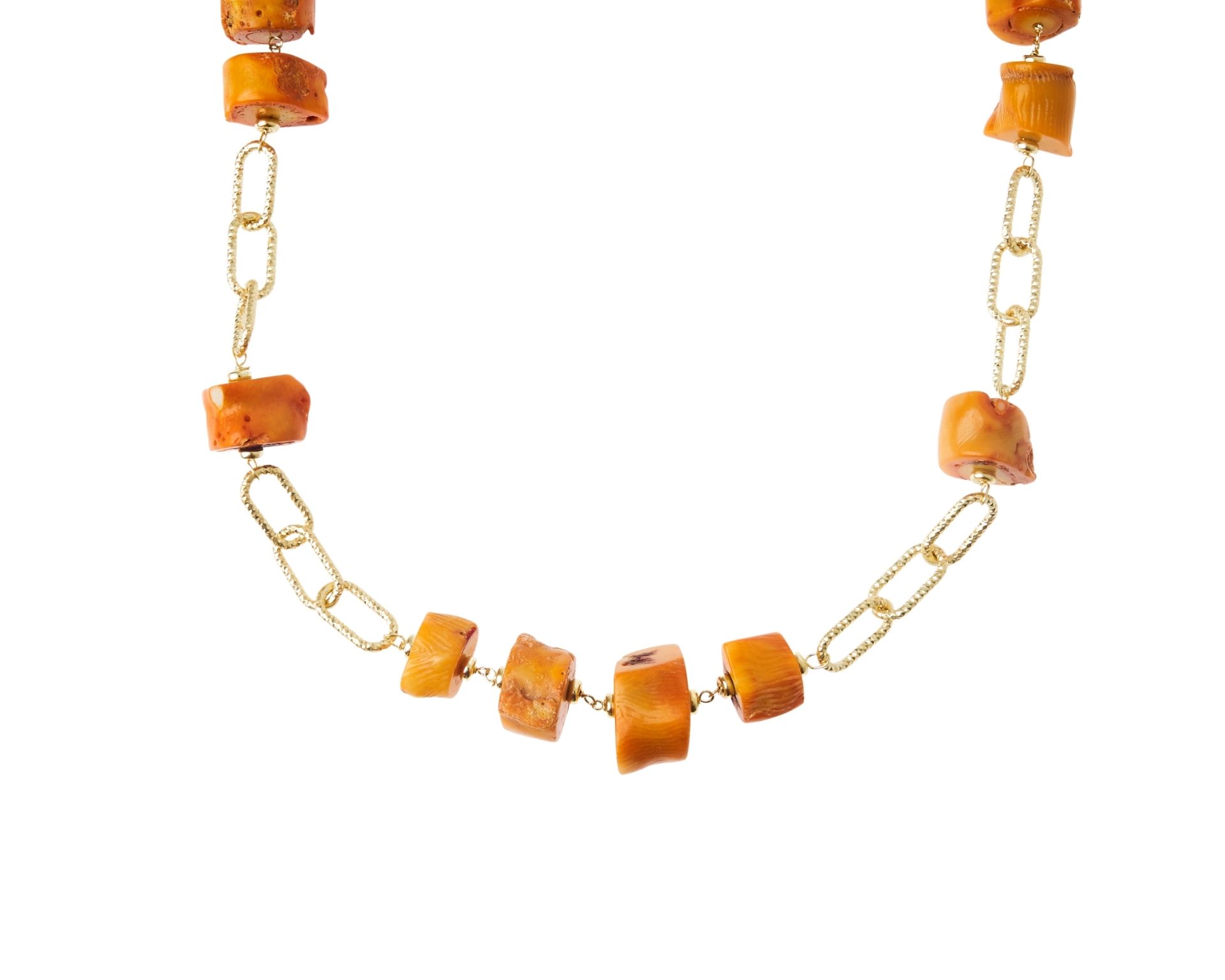 Necklace Silver With Orange Bamboo Selezione Zanolli 183744 726cl2941a
