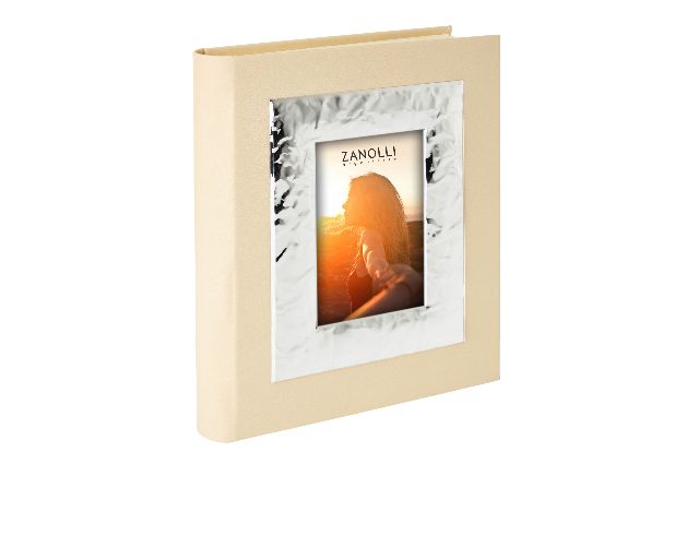 Album bilaminated silver with picture frame