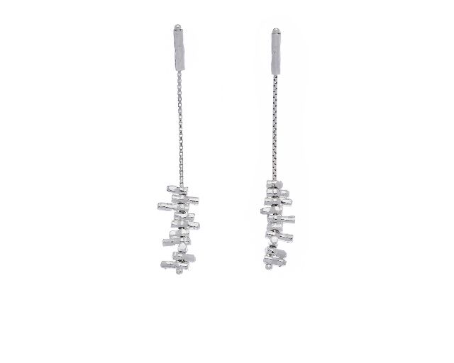 Earrings greta silver with movable bars