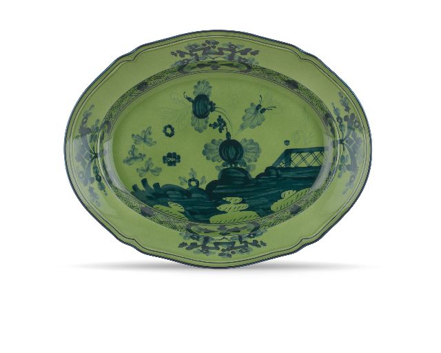 Oval tray oriente italiano malachi porcelain