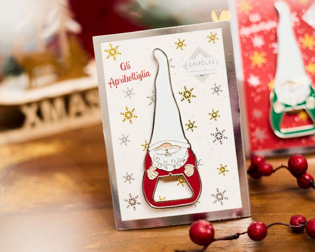 Christmas gift bottle opener gnome red