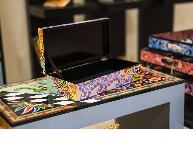 Box rectangular hand painted