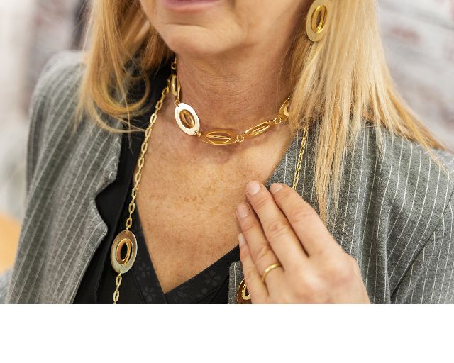 Collana Dinamica In Bronzo Dorato Unoaerre 179943 9262451exh0094