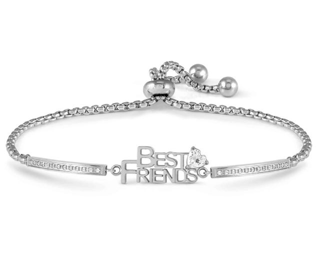 Bracciale milleluci acciaio con best friends e zirconi
