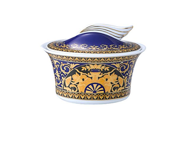 Sugar bowl medusa blue porcelain