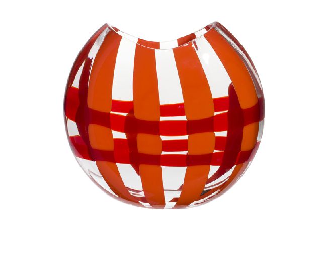 Vaso eclissi vetro di murano arancio rosso
