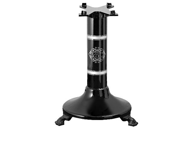Piedistallo per affettatrice p15 acciaio colore nero con decoro argento