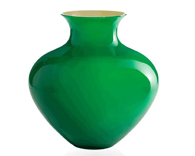 Vase antares murano glass large green/amber