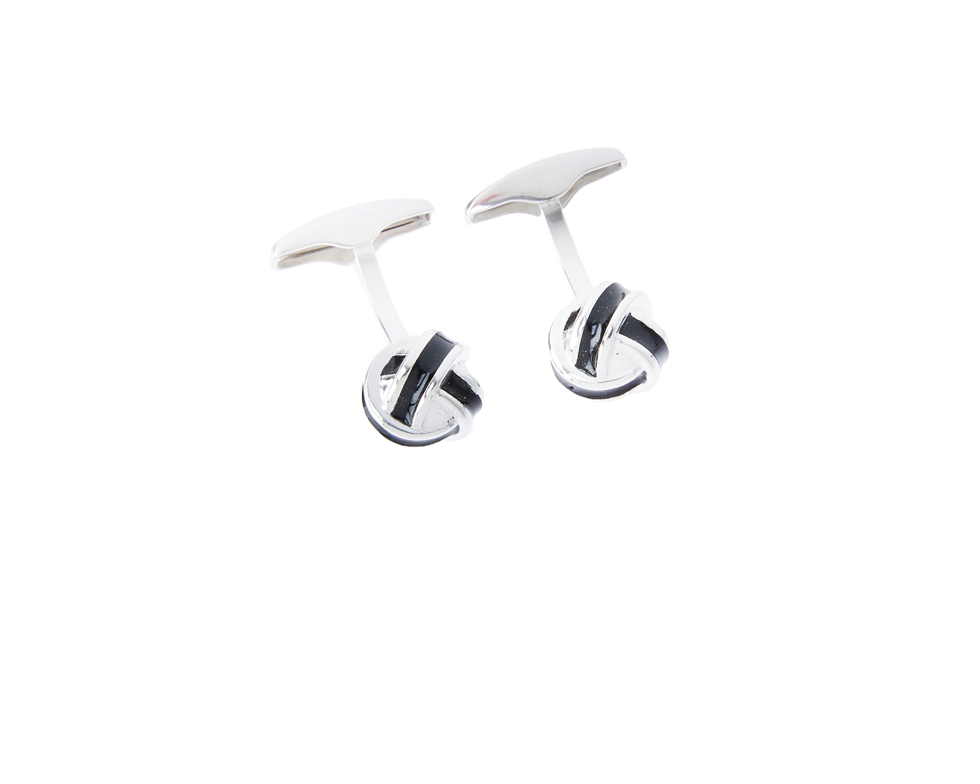 Gemelli Gomitolo Argento E Smalto Nero Selezione Zanolli 171643 925gm607n