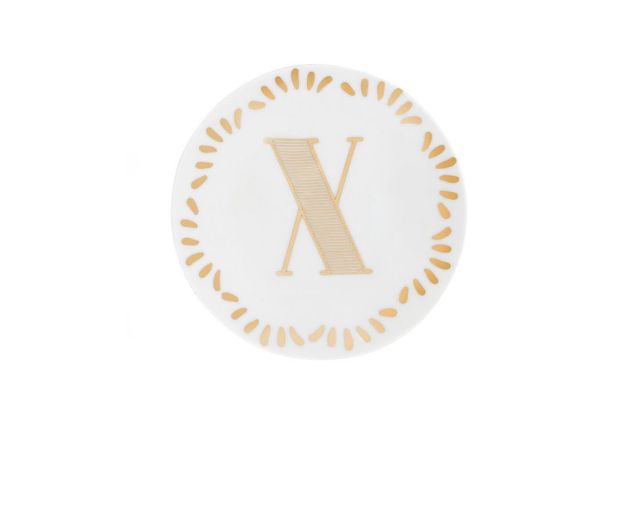 Little plate lettering porcelain letter x