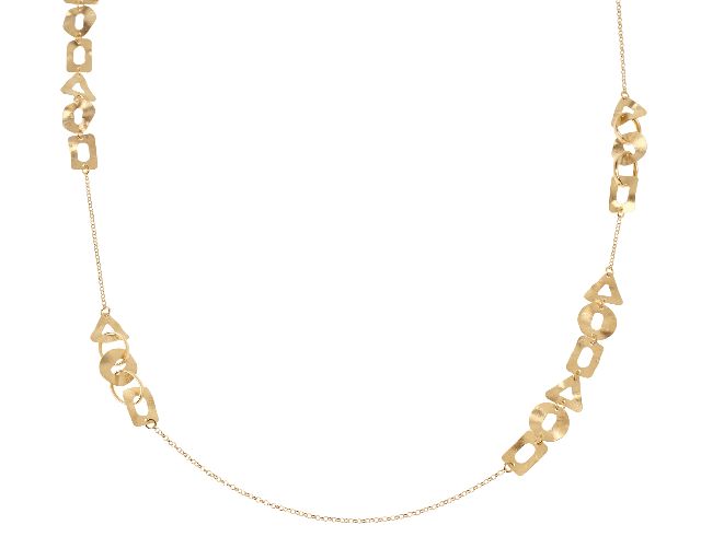 Collana argento dorato con forme geometriche satinate