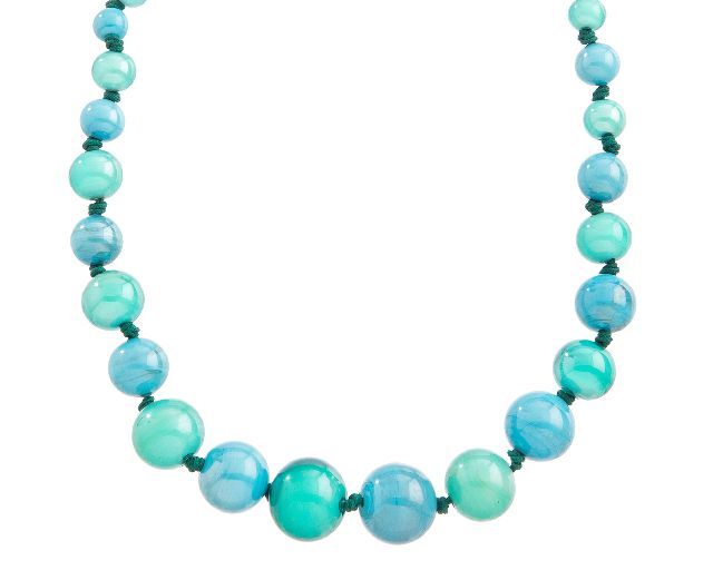 Collana aqua vetro di murano petrolio
