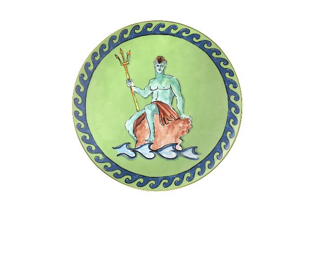 Charger plate il viaggio di nettuno porcelain moss green