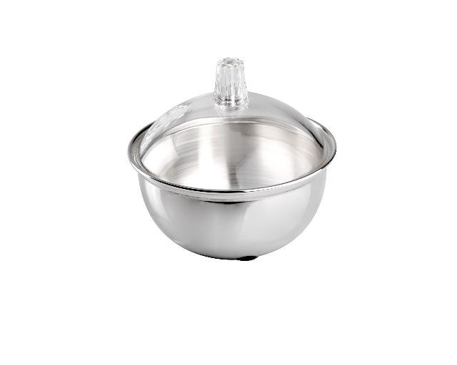 Sugar bowl silver with crystal lid