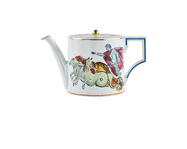Teapot il viaggio di nettuno porcelain white