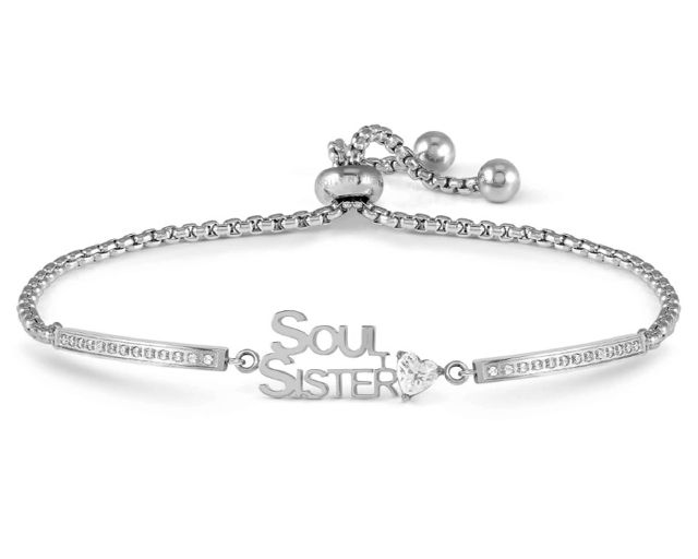 Bracciale milleluci acciaio con soul sister e zirconi