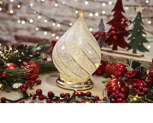 Idea Regalo Natale Lume Goccia Di Natale Con Decoro Oro E Luce Led Selezione Zanolli 184064 592n857604