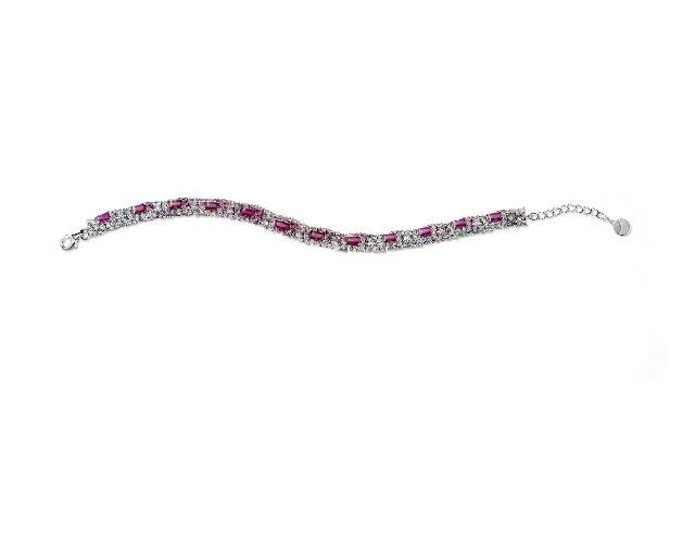 Bracelet luce silver with cubic zirconia and emerald zircon