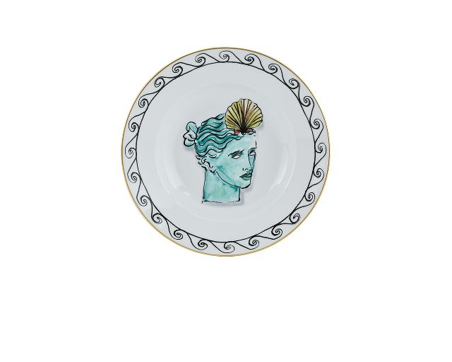 Soup plate il viaggio di nettuno porcelain white