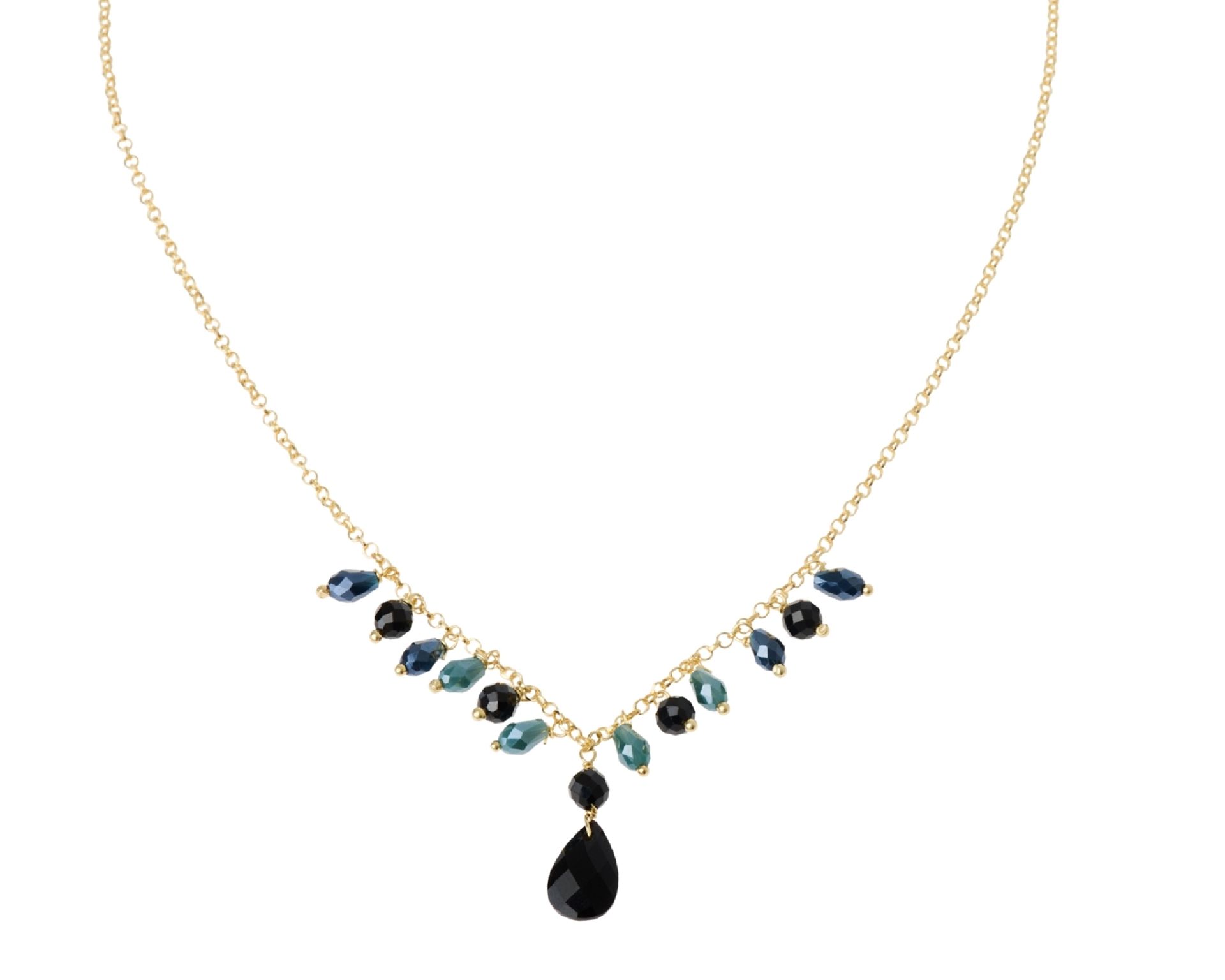 Collana Argento Dorato Con Cristalli Blu Ottanio Selezione Zanolli 189662 726cl3412