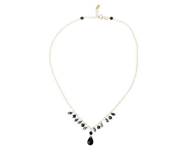 Collana Argento Dorato Con Cristalli Blu Ottanio Selezione Zanolli 189662 726cl3412
