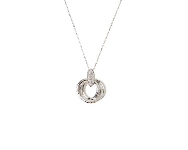 Necklace brass with zircons