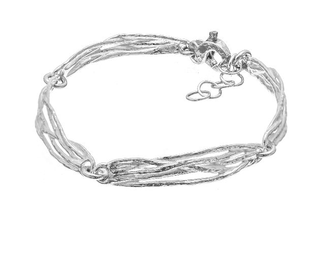 Bracciale arianna argento con segmenti intrecciati