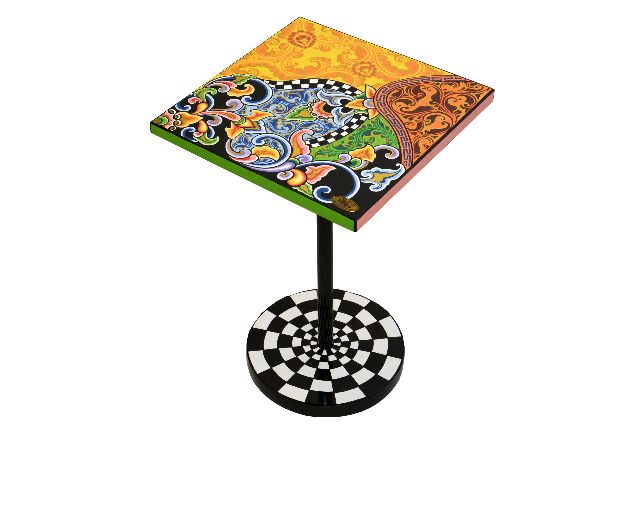 Tavolino floral colorful dipinto a mano