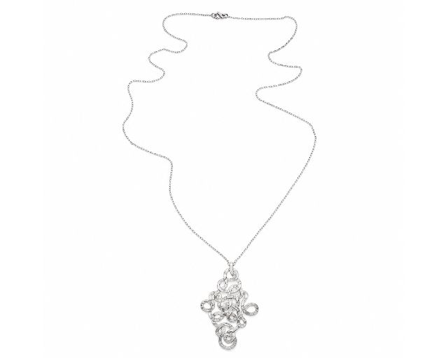 Collana lunga eloise argento con pendente intrecciato