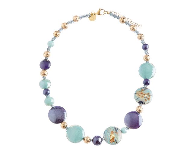 Collana gaia vetro di murano blu