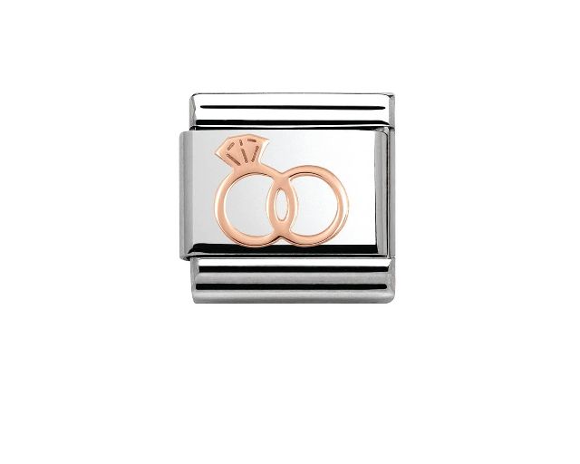 Fedi nuziali composable acciaio e oro rosa