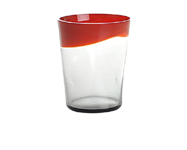 Bicchiere acqua dandy vetro di murano corallo grigio