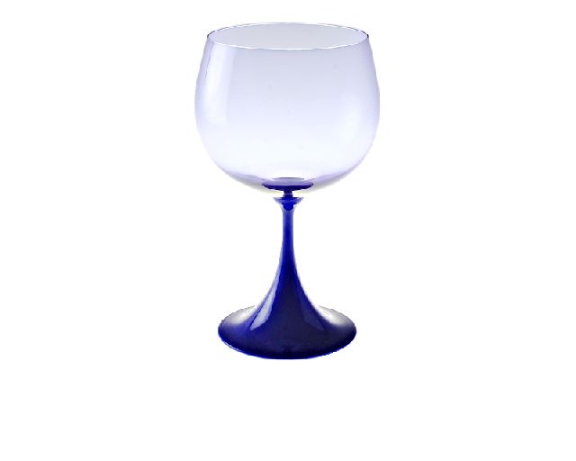 Calice borgogna burlesque vetro di murano blu opaco pesco
