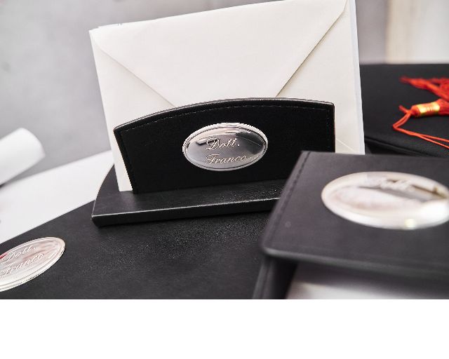 Set Ufficio Argento Bilaminato 5 Pezzi Nero Selezione Zanolli