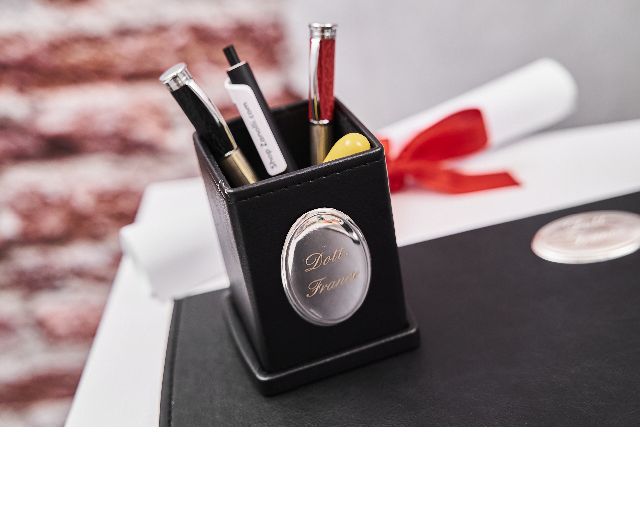 Set Ufficio Argento Bilaminato 5 Pezzi Nero Selezione Zanolli
