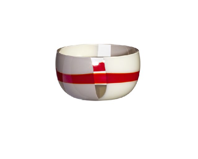 Coppetta Mignon Vetro Di Murano Grigio Avorio Rosso Carlo Moretti 40210 677662f