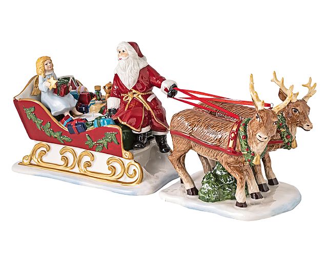Idea regalo natale slitta nostalgia christmas toys porcellana