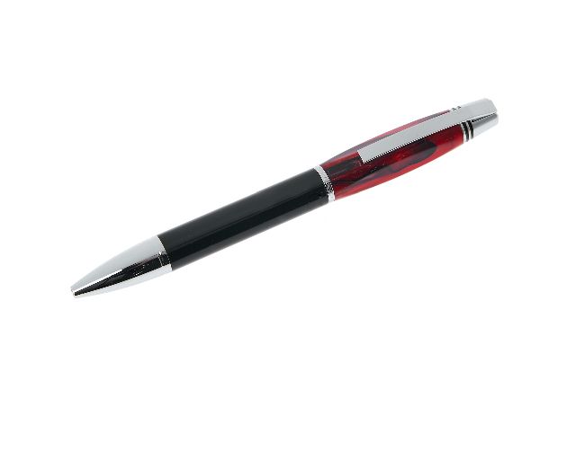 Penna a sfera con cappuccio bordeaux marmorizzato