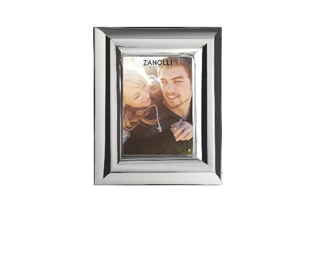 Picture frame silver with shiny bold band