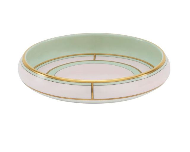 Round valet tray diva porcelain pink