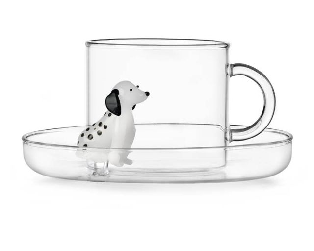 Tea cup with saucer dogs dalmata