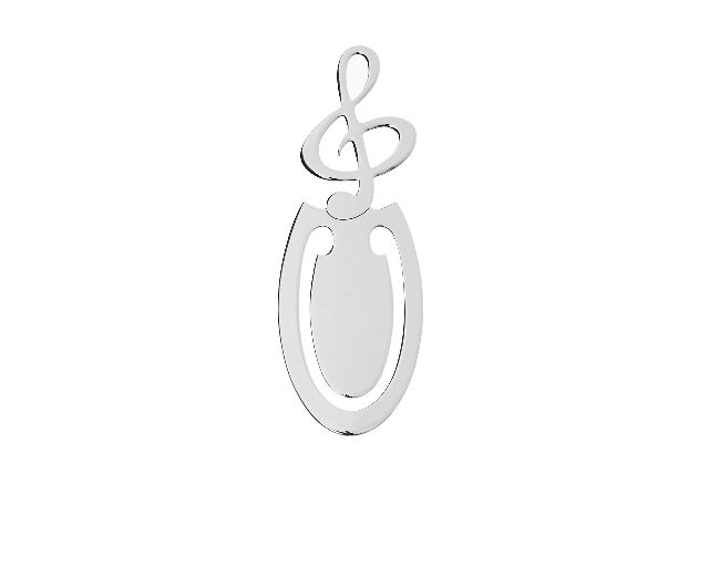 Bookmark violin key silver