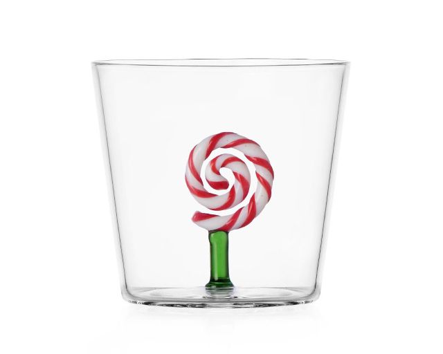Idea regalo natale bicchiere tumbler lecca-lecca rosso e bianco sweet & candy