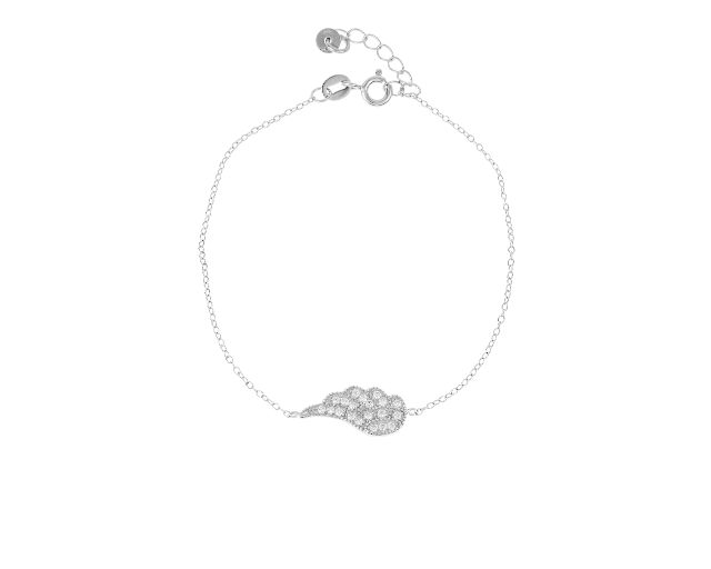 Bracciale ala argento con zirconi bianchi