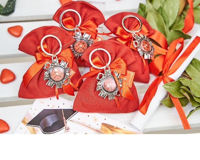 Keychain Laurel With Compass And Sugared Almonds Selezione Zanolli 170249 912mz22061hx