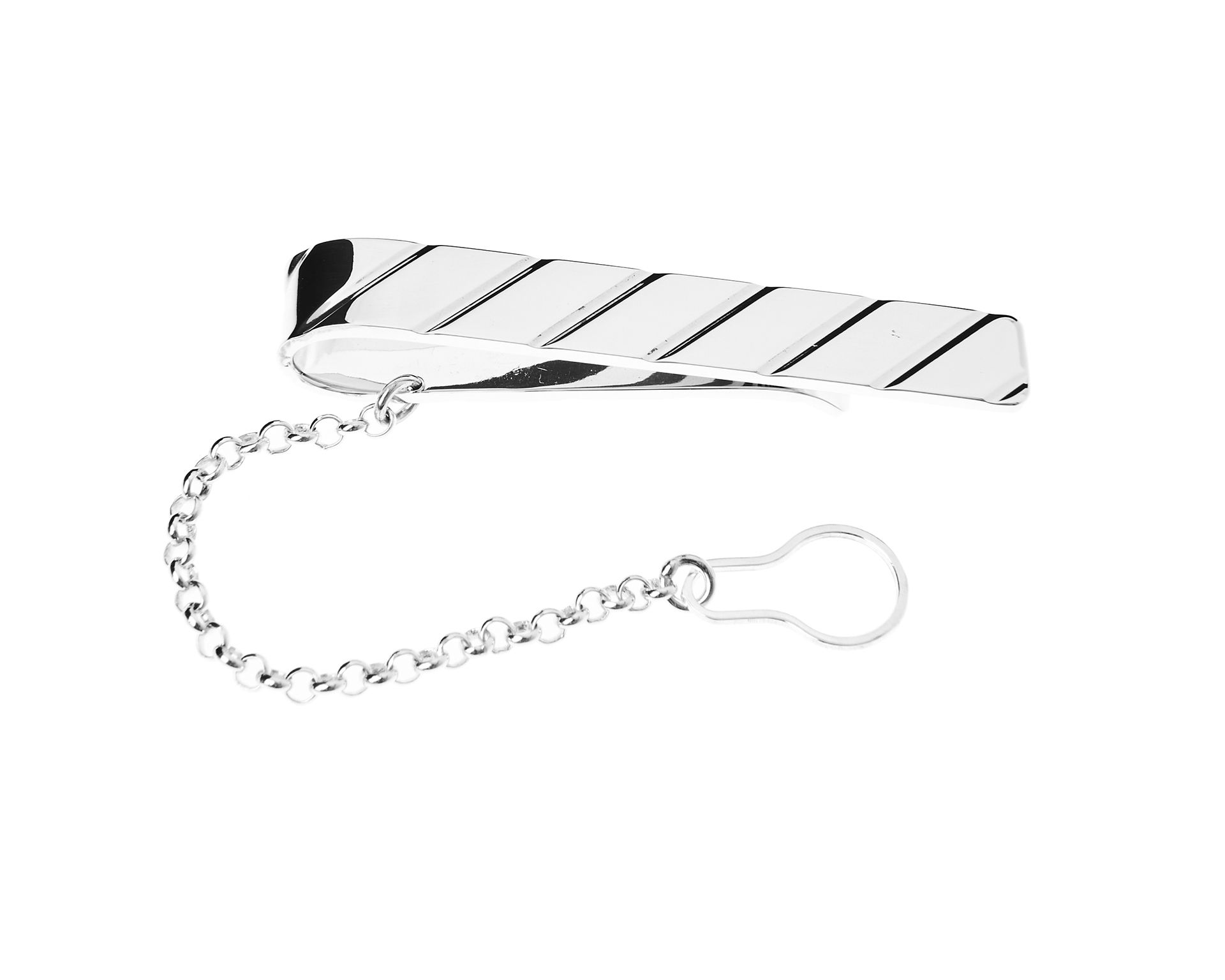 Fermacravatta Argento Rigato Selezione Zanolli 174107 925fc002bis